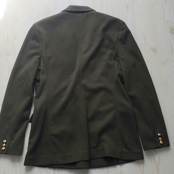 Polo Ralph Lauren Knit Olive Double-Breasted Women's Knit Blazer Size 12 - Picture 6 of 9